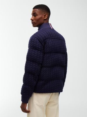 Мужская куртка Tommy Hilfiger TH Performance Cable Knit Puffer, цвет: Тёмно-синий — фото 5