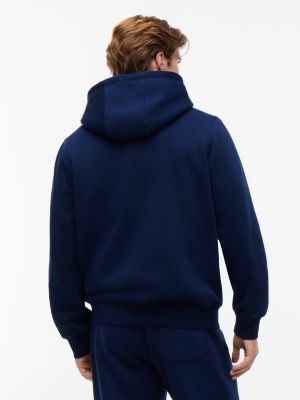 Мужское худи Tommy Hilfiger Flag Logo Brushed-Back, цвет: Карбоновый тёмно-синий — фото 4