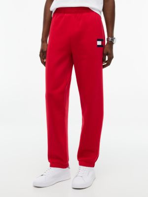 Flag Logo Brushed-Back Sweatpant, Medium Red