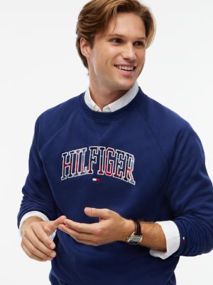 Мужская толстовка Tommy Hilfiger Plaid Varsity Hilfiger Logo, цвет: Карбоновый тёмно-синий — фото 3