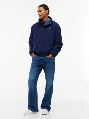 Мужская толстовка Tommy Hilfiger Back Flag Logo Polar Fleece, цвет: Карбоновый тёмно-синий — фото 2