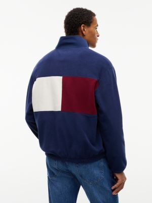 Мужская толстовка Tommy Hilfiger Back Flag Logo Polar Fleece, цвет: Карбоновый тёмно-синий — фото 4