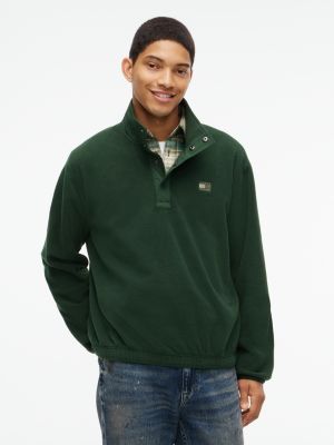 Tommy Hilfiger Men's Back Flag Logo Polar Fleece Sweatshirt - National Forest - XXL