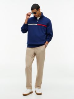Flag Stripe Logo Quarter-Zip Sweatshirt — Preppy Navy 2