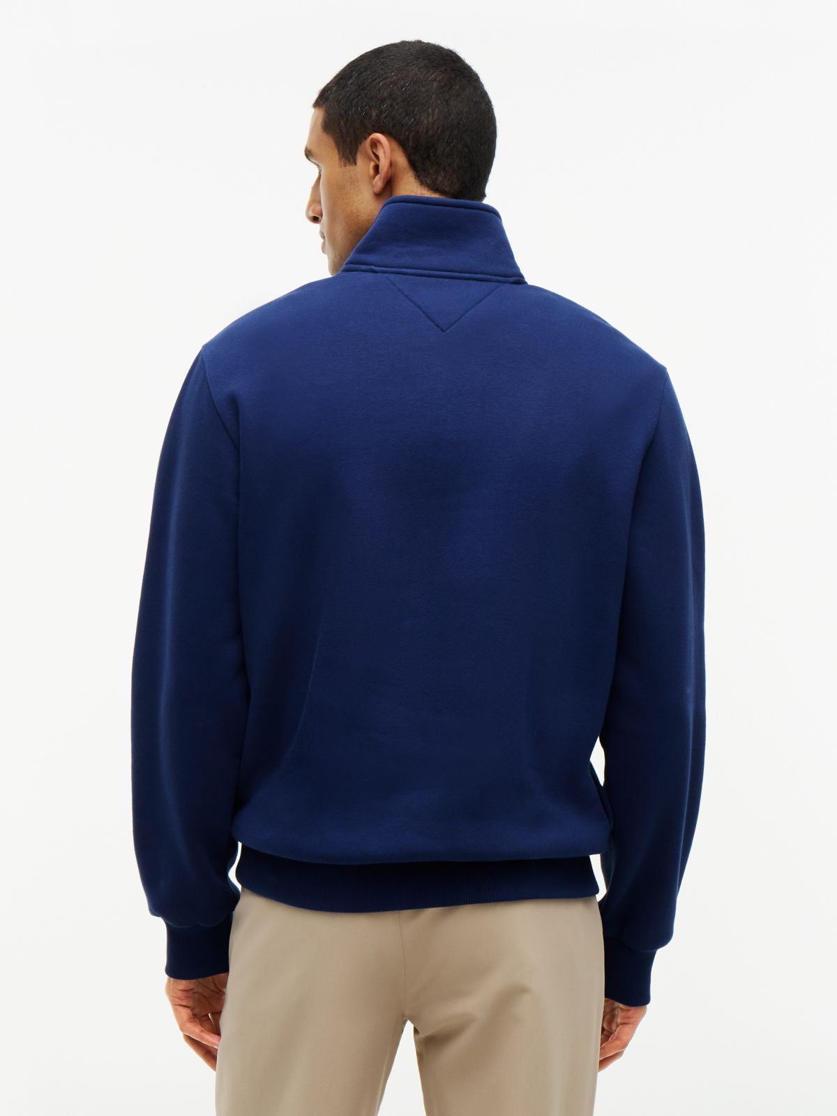 Flag Stripe Logo Quarter-Zip Sweatshirt — Preppy Navy