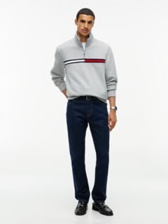Flag Stripe Logo Quarter-Zip Sweatshirt — Grey Flag 2
