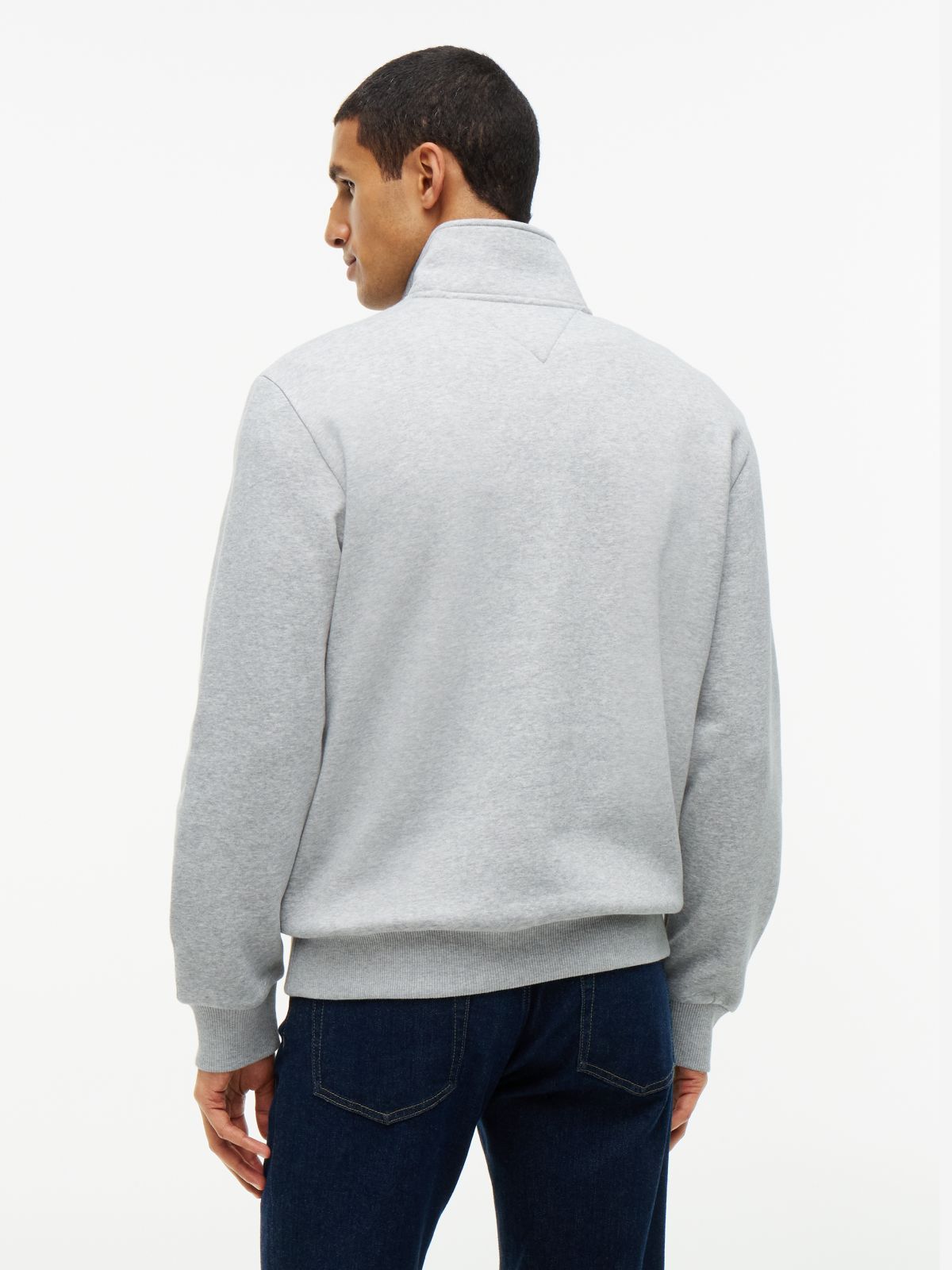 Flag Stripe Logo Quarter-Zip Sweatshirt — Grey Flag
