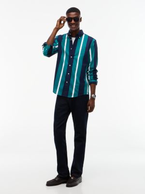 Мужская рубашка Tommy Hilfiger Regular Fit Striped Oxford, цвет: Зелёный — фото 2
