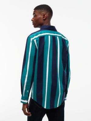 Мужская рубашка Tommy Hilfiger Regular Fit Striped Oxford, цвет: Зелёный — фото 4