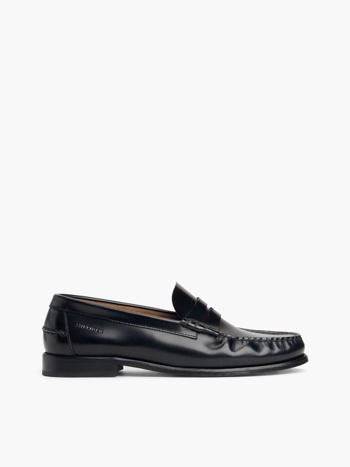 Leather Penny Loafer — Black