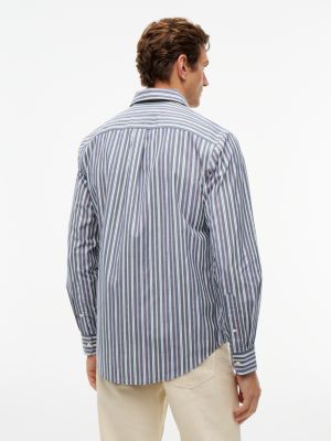 Мужская рубашка Tommy Hilfiger Regular Fit Striped, цвет: Карбоновый тёмно-синий — фото 4