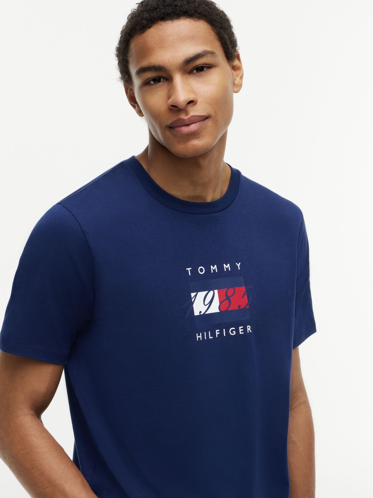 1985 Flag Logo T-Shirt — Preppy Navy