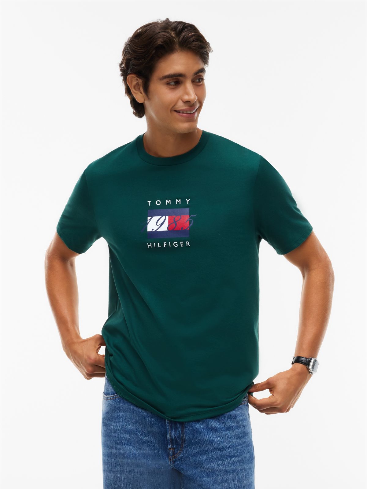 1985 Flag Logo T-Shirt — Ornamental Green