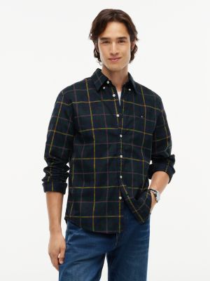 Мужская рубашка Tommy Hilfiger Regular Fit Tartan Corduroy, цвет: Зелёный — фото 1
