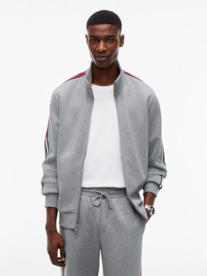 Tommy Hilfiger Men's TH Performance Intechno Knit Track Jacket - Grey Heather - S