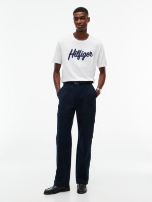 Мужская футболка Tommy Hilfiger Felted Hilfiger Script Logo, цвет: Экрю — фото 2