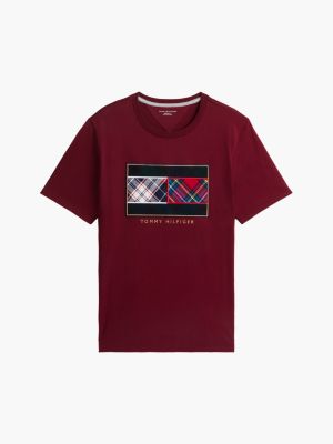 Мужская футболка Tommy Hilfiger Tartan Flag Logo, цвет: Бордовый — фото 5