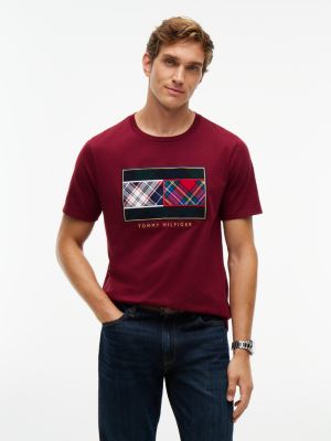 Tartan Flag Logo T-Shirt, Burgundy