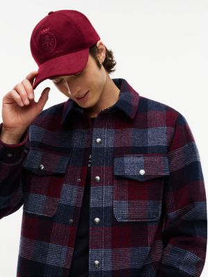 Мужская кепка Tommy Hilfiger Crest Logo Wool, цвет: Бордовый — фото 4