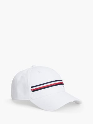 Signature Stripe Sport Baseball Cap, Optic White