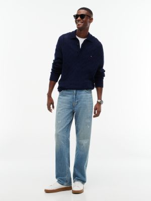 Мужские джинсы Tommy Hilfiger Lightweight Distressed Loose, цвет: Средняя варка джинсовый — фото 2