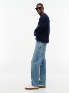 Lightweight Distressed Loose Jean — Medium Wash Denim 3