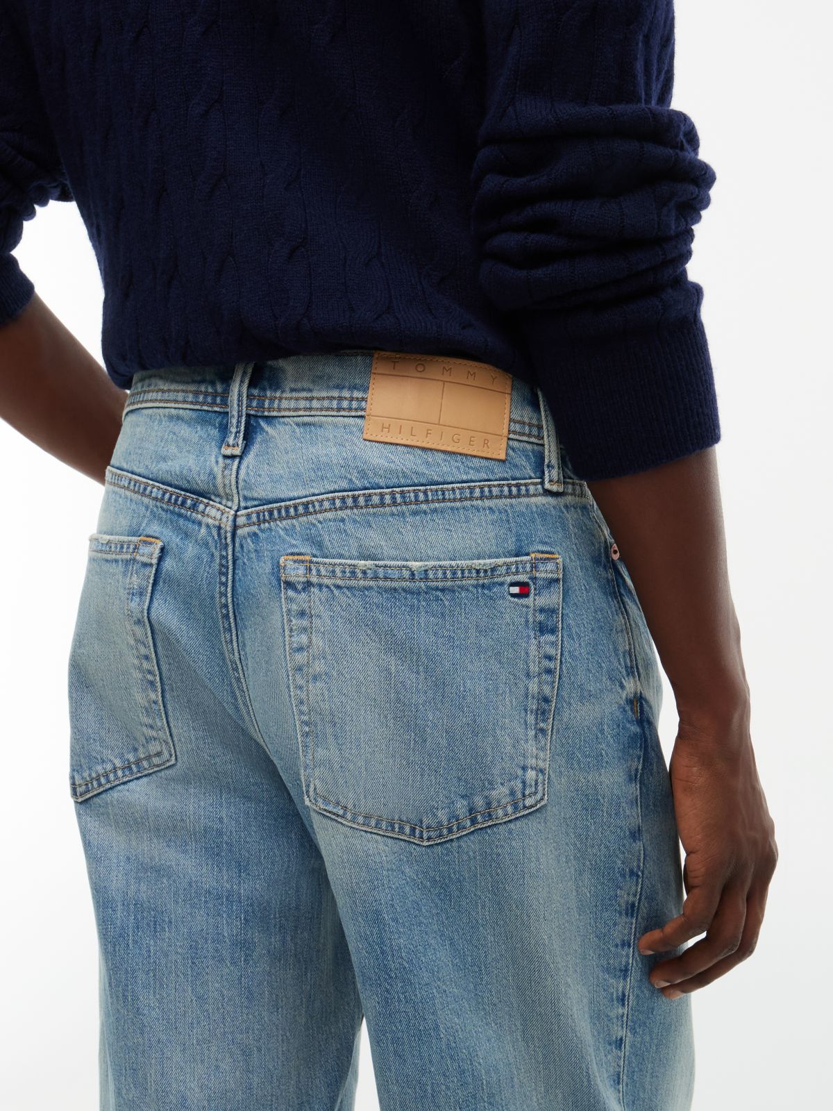 Lightweight Distressed Loose Jean — Medium Wash Denim