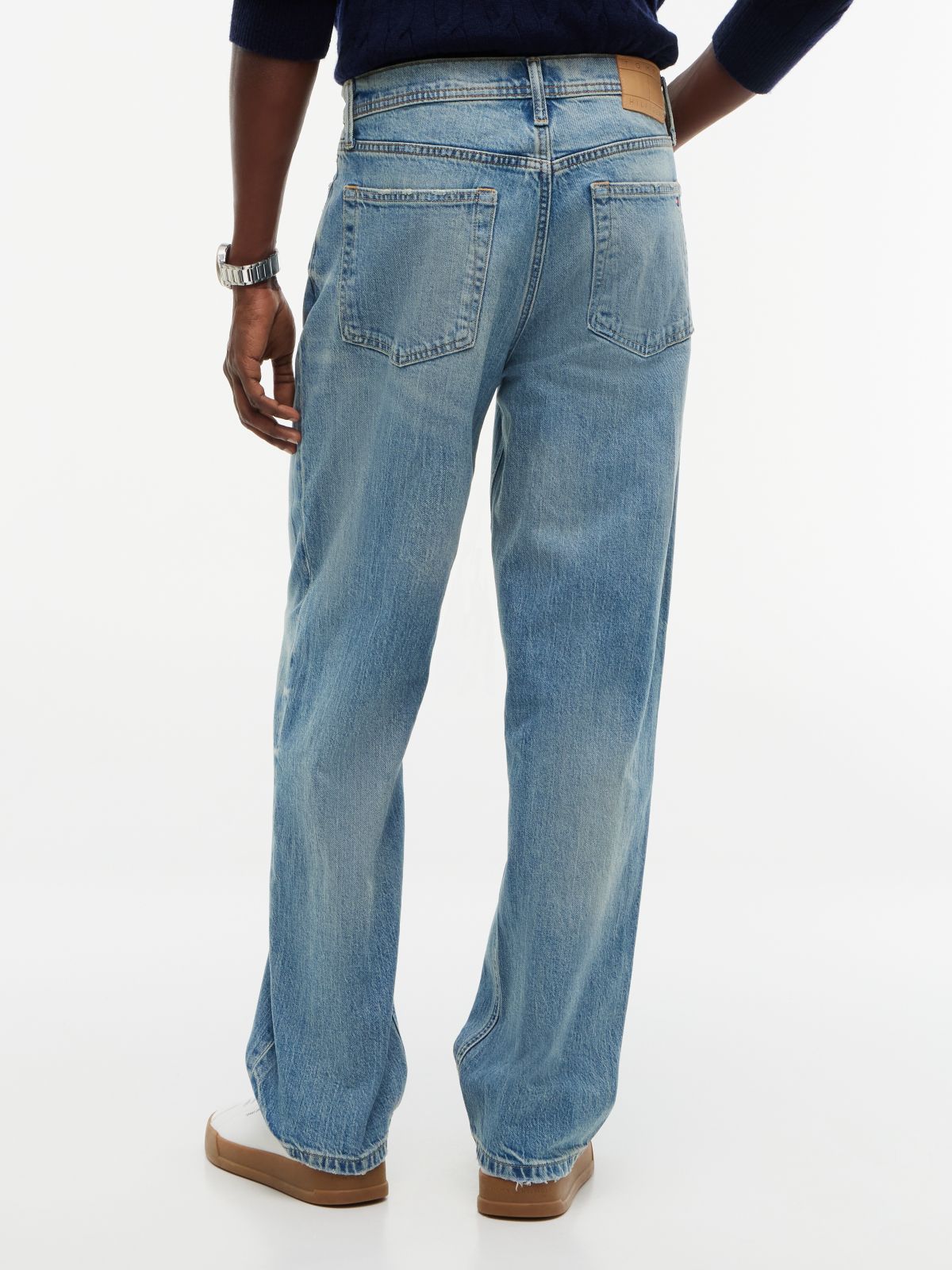 Lightweight Distressed Loose Jean — Medium Wash Denim