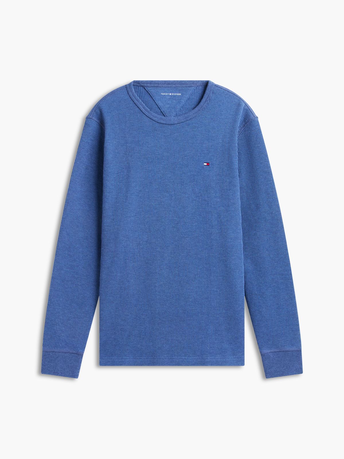 Long-Sleeve Waffle-Knit T-Shirt — Faded Indigo