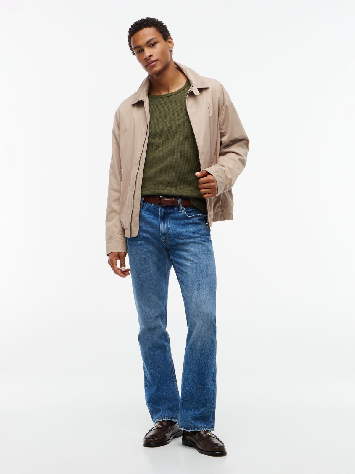 Long-Sleeve Waffle-Knit T-Shirt — Huntsman Green