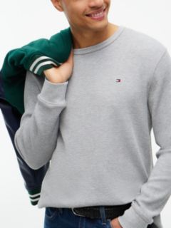 Long-Sleeve Waffle-Knit T-Shirt — Grey 3
