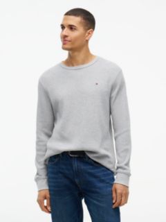 Long-Sleeve Waffle-Knit T-Shirt — Grey 1
