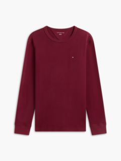 Long-Sleeve Waffle-Knit T-Shirt — Burgundy 5