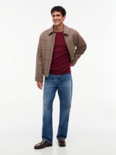 Long-Sleeve Waffle-Knit T-Shirt — Burgundy 2