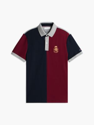 Мужское поло Tommy Hilfiger Regular Fit Split Colorblock Polo, цвет: Бордовый — фото 5
