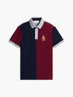Regular Fit Split Colorblock Polo — Burgundy 5