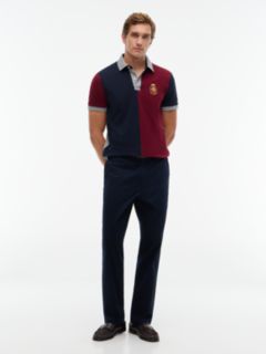 Regular Fit Split Colorblock Polo — Burgundy 2