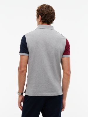 Мужское поло Tommy Hilfiger Regular Fit Split Colorblock Polo, цвет: Бордовый — фото 4