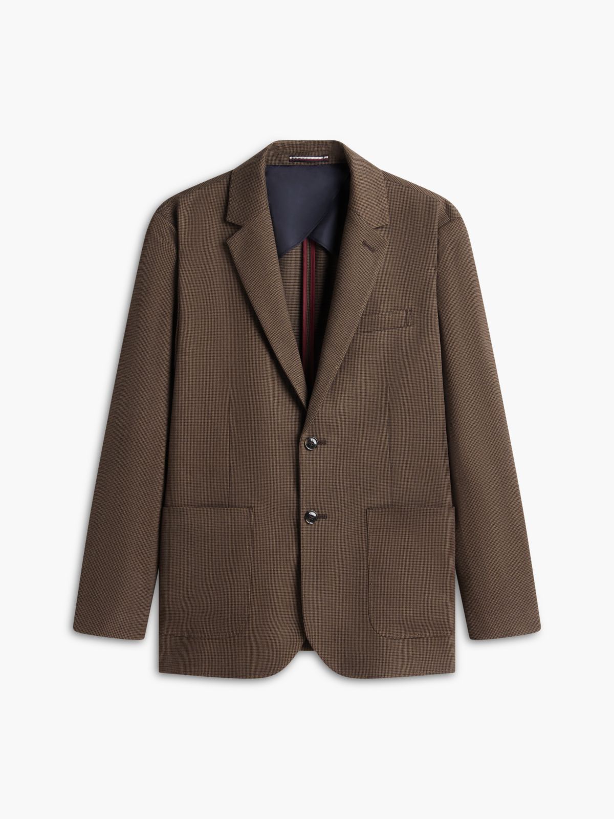 Houndstooth Stretch Twill Blazer — Hunter Brown
