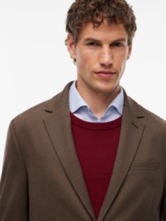 Houndstooth Stretch Twill Blazer — Hunter Brown 3