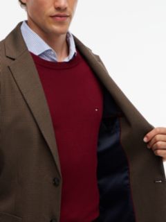 Houndstooth Stretch Twill Blazer — Hunter Brown 4