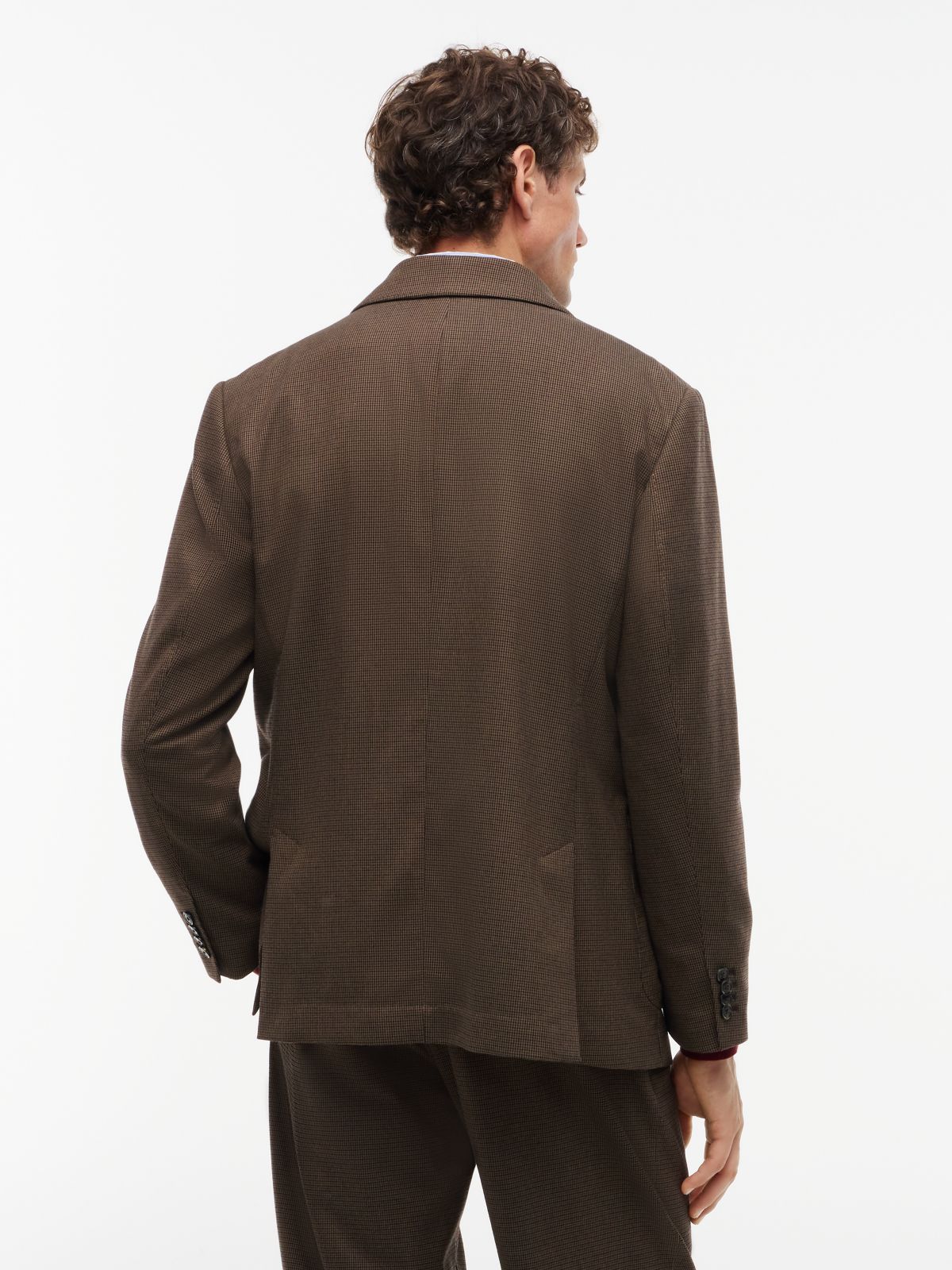 Houndstooth Stretch Twill Blazer — Hunter Brown