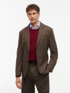 Houndstooth Stretch Twill Blazer — Hunter Brown 1