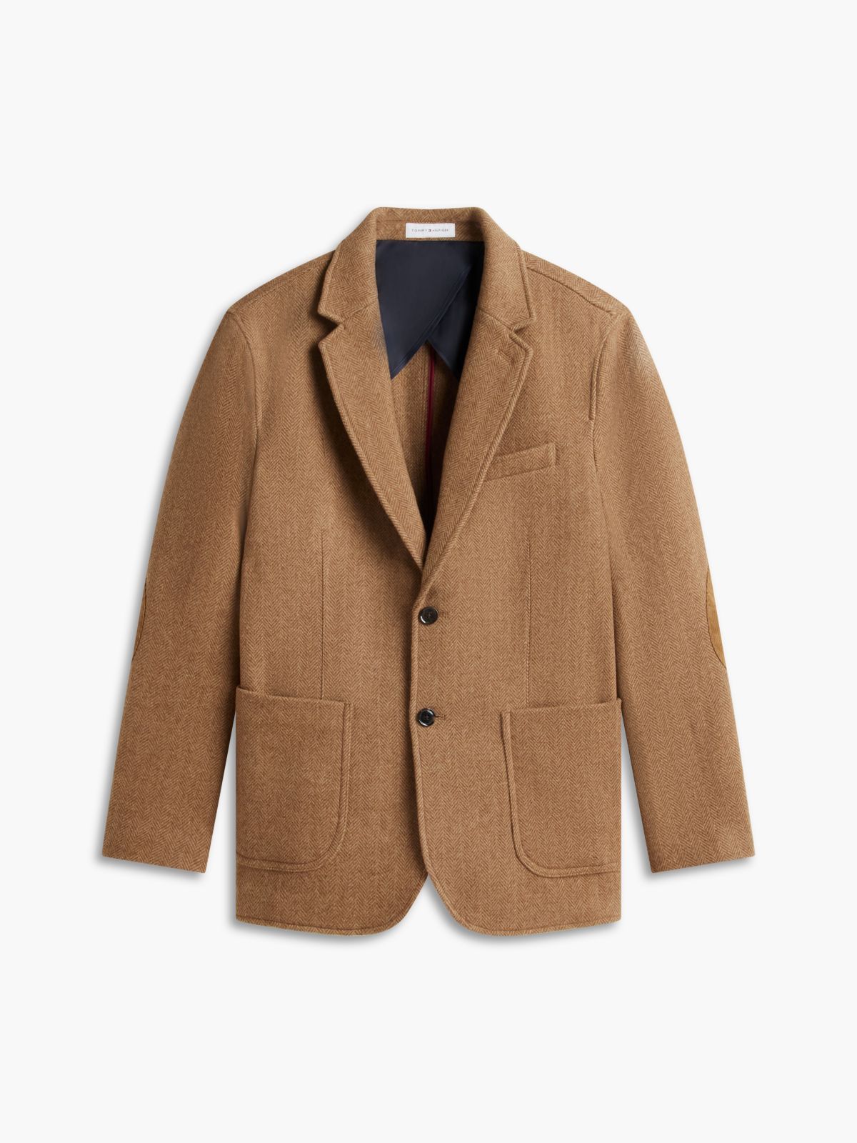 Wool-Blend Herringbone Blazer — Highland Khaki
