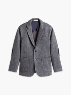 Wool-Blend Herringbone Blazer — Dark Ash 5