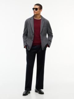 Wool-Blend Herringbone Blazer — Dark Ash 2