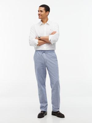 Tommy Hilfiger Men's Relaxed Fit Cotton-Linen Blend Pant - Faded Indigo - XS