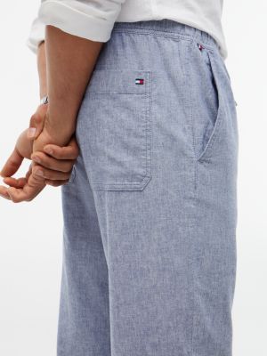 Мужские брюки Tommy Hilfiger Relaxed Fit Cotton-Linen Blend, цвет: Выцветший индиго — фото 3