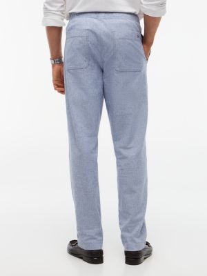 Мужские брюки Tommy Hilfiger Relaxed Fit Cotton-Linen Blend, цвет: Выцветший индиго — фото 4