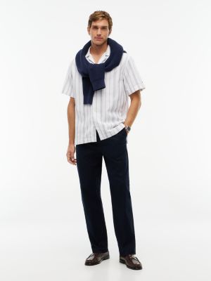 Tommy Hilfiger Men's Relaxed Fit Cotton-Linen Blend Pant - Navy Blue - XS